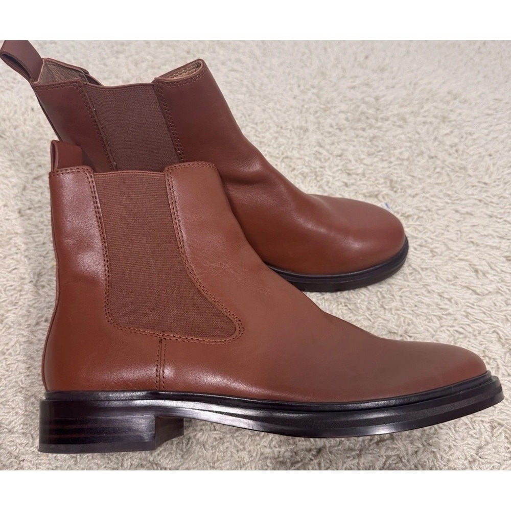 Madewell‎ The Benning Chelsea Boot in Warm CInnamon Brown Soft Leather Women 9.5